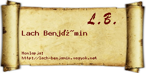 Lach Benjámin névjegykártya