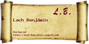 Lach Benjámin névjegykártya